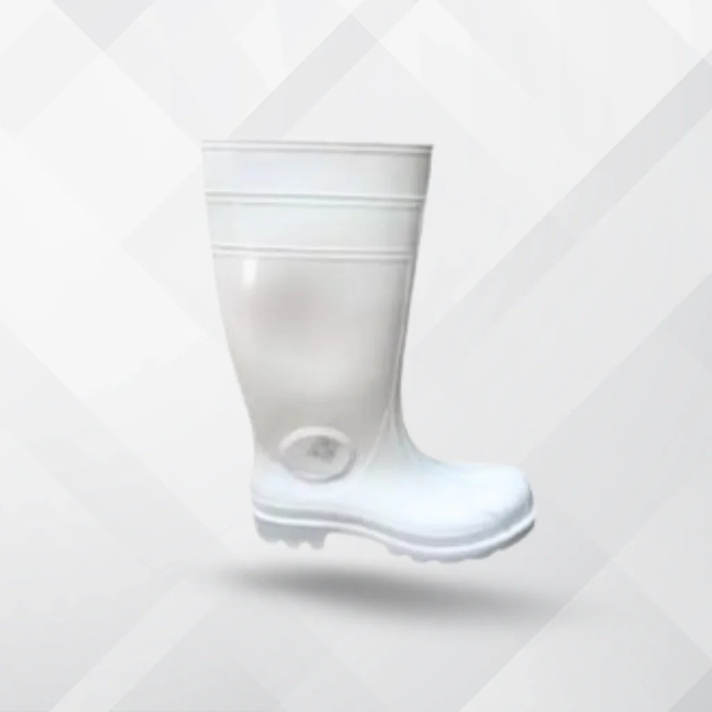 Bota de goma blanca con puntera y sin puntera de acero