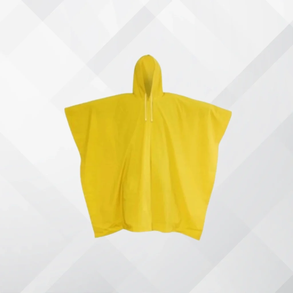 Impermeable tipo poncho 300 micras color amarillo