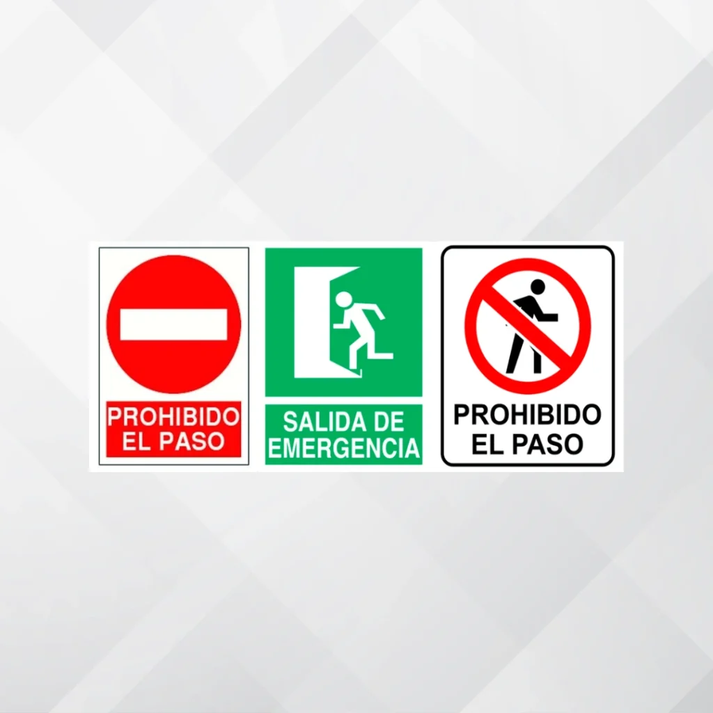Avisos de seguridad en material PVC personalizados