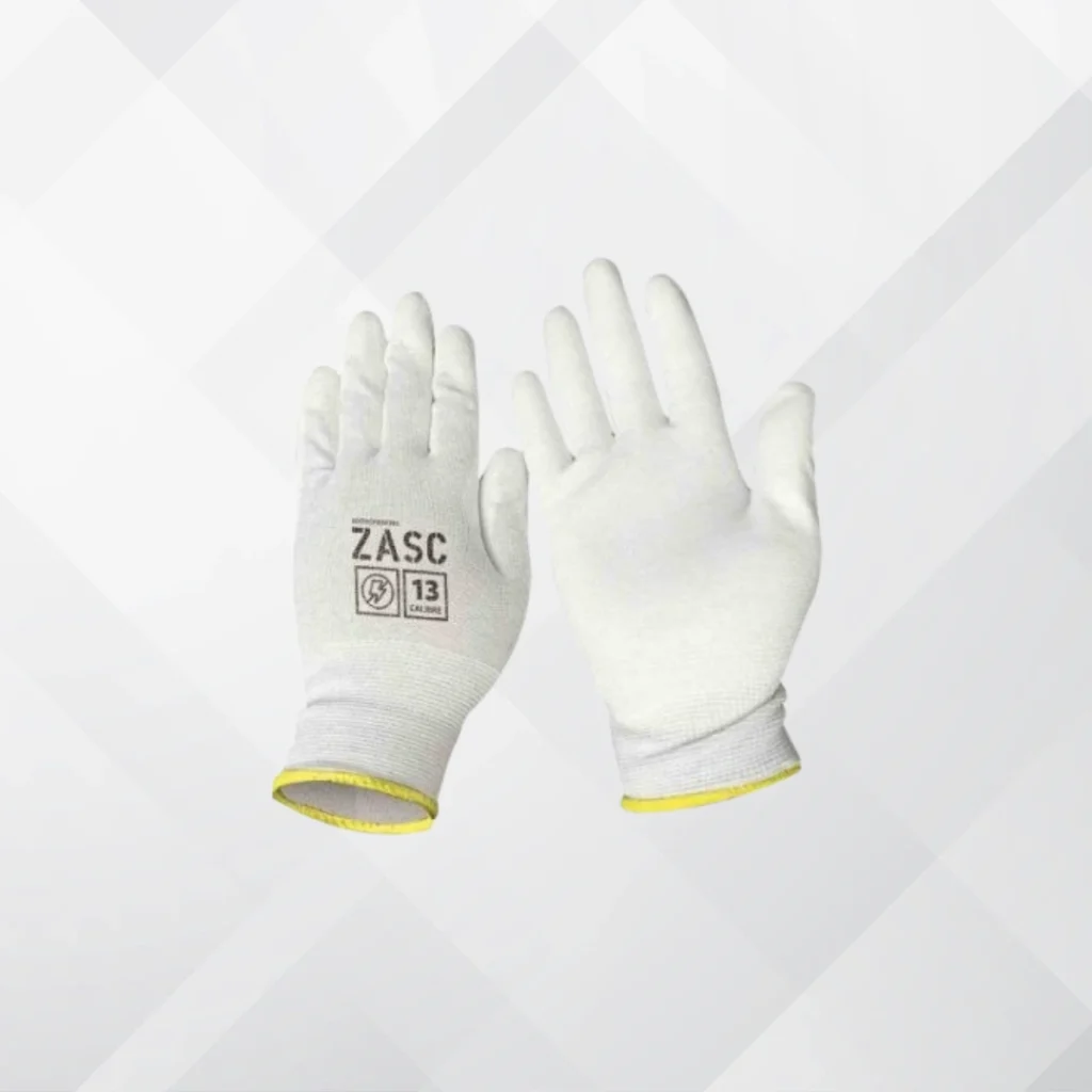 Guantes antiestáticos de tela con recubrimiento de Látex